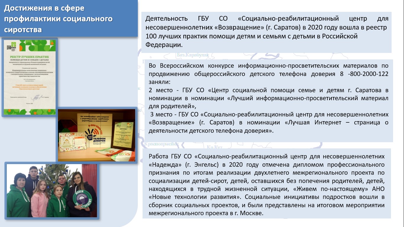 Учреждения социальной защиты, помощи и реабилитации для особых категорий  граждан — Центр развития Саратовской агломерации